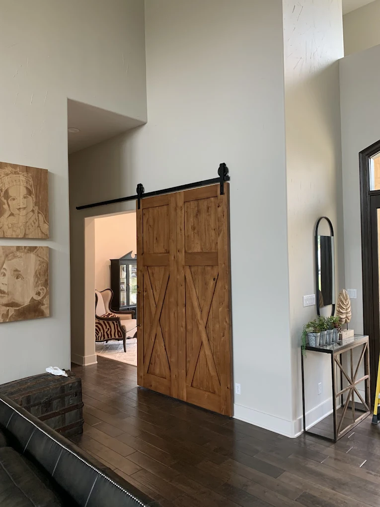 Custom barn door installation San Antonio home