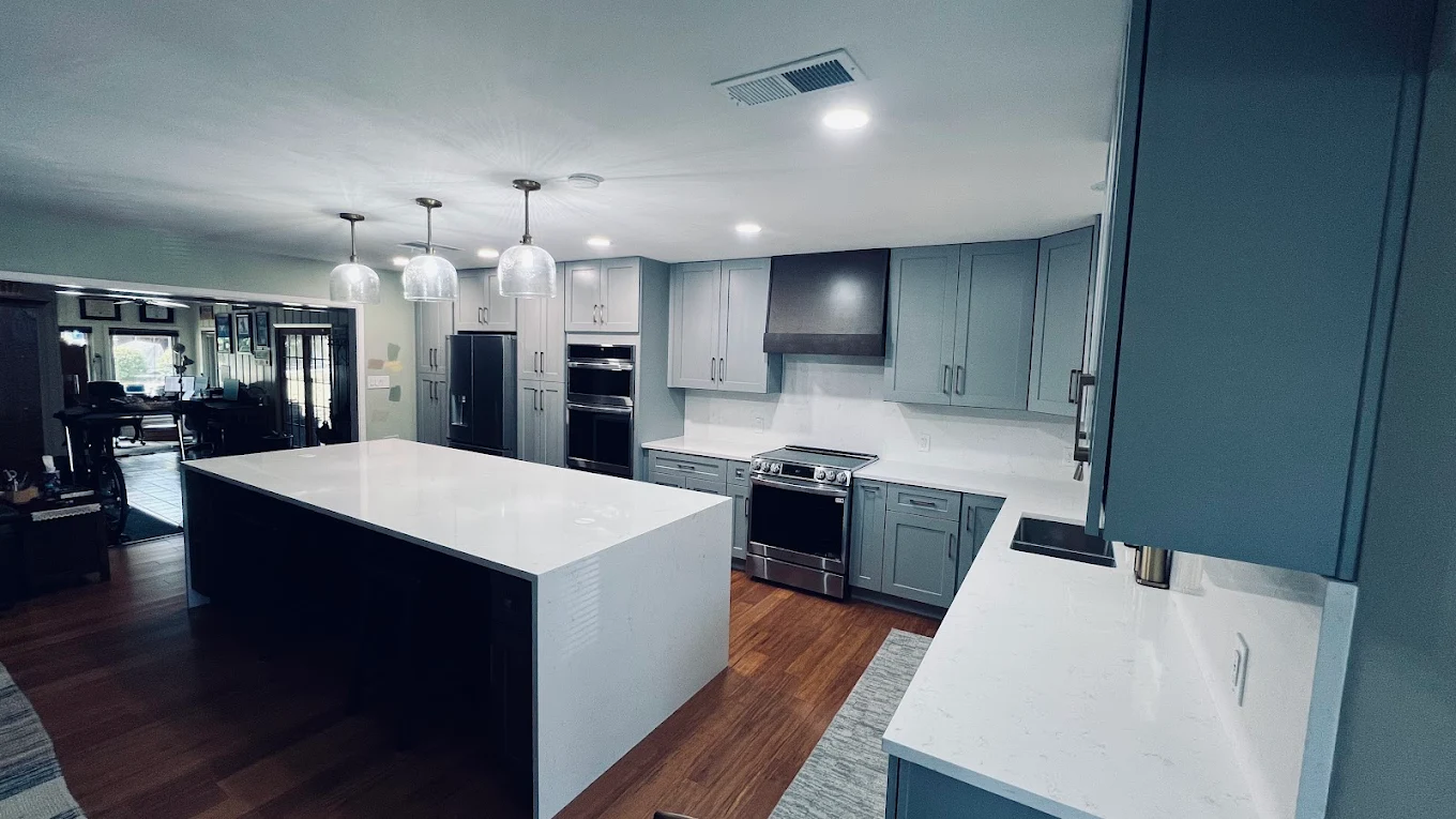 Modern gray kitchen renovation San Antonio TX